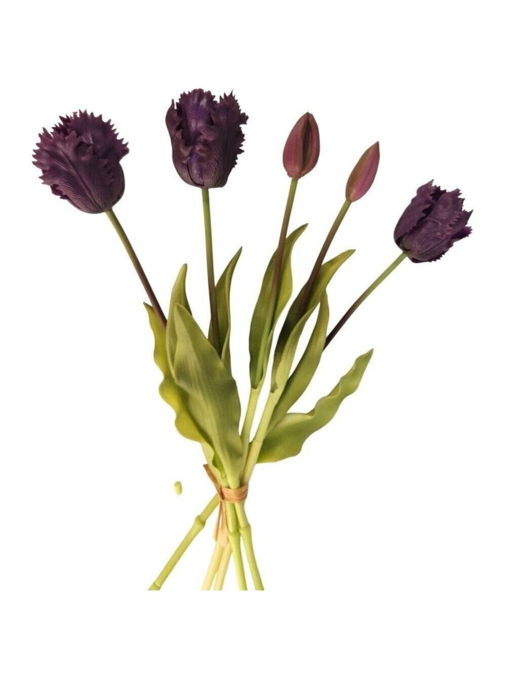 Plum Purple Artificial Tulips 15 Inch Set of 5 Faux Spring Flowers Wedding Home - Picture 7 of 7